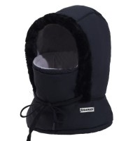 Winter Thick Warm Windproof Hat with Earflaps - Black